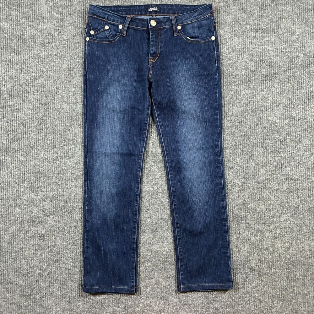 Rock & Republic Womens Jeans Size 30 Blue Denim Victoria Beckham Madrid Designer